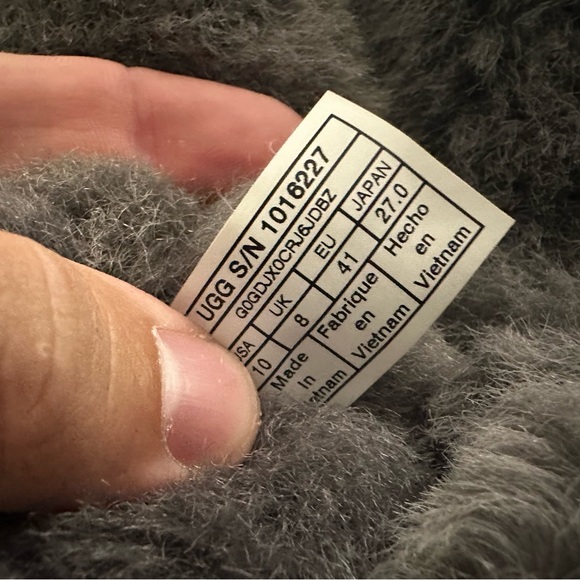 UGG Women's Bailey Button Triplet II Tall Gray Suede Boots Fur Lining Sz 10 - Picture 8 of 8